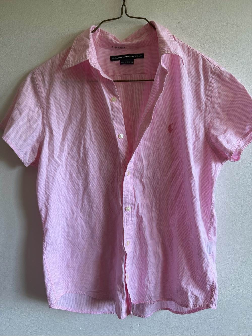 Ralph Lauren Pink Short Sleeve Button-Down Shirt